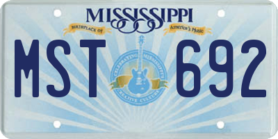 MS license plate MST692