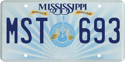 MS license plate MST693