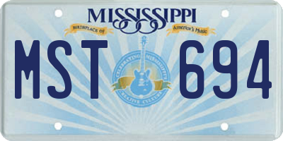 MS license plate MST694