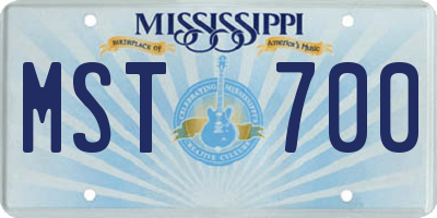 MS license plate MST700