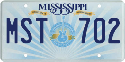 MS license plate MST702
