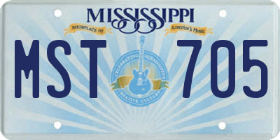 MS license plate MST705