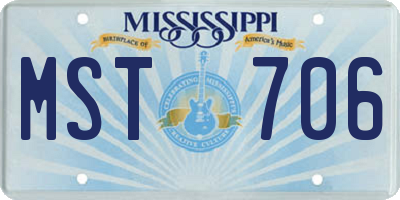 MS license plate MST706