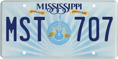 MS license plate MST707