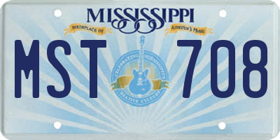 MS license plate MST708