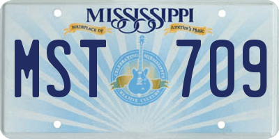 MS license plate MST709