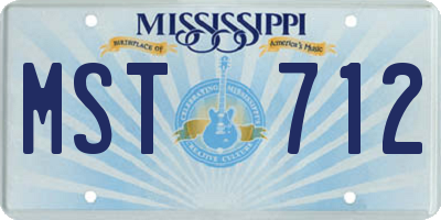 MS license plate MST712