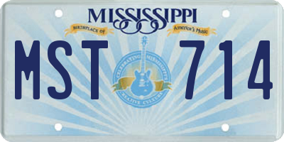 MS license plate MST714