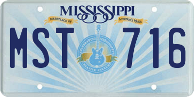 MS license plate MST716