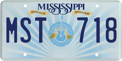 MS license plate MST718