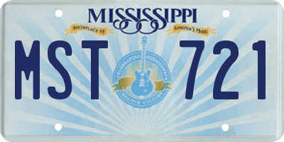MS license plate MST721