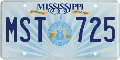 MS license plate MST725