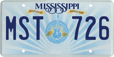 MS license plate MST726