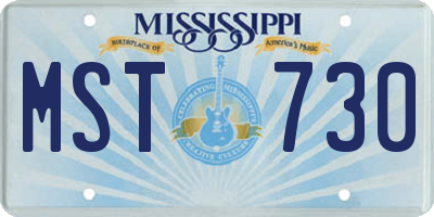 MS license plate MST730