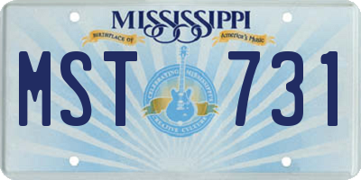 MS license plate MST731