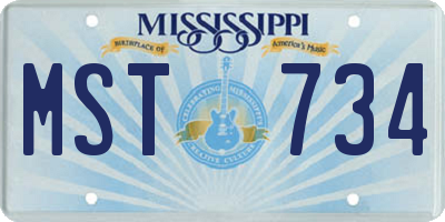 MS license plate MST734