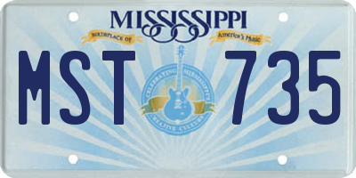 MS license plate MST735