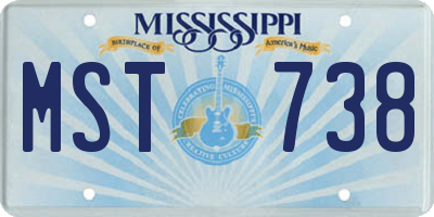 MS license plate MST738