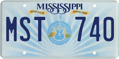 MS license plate MST740