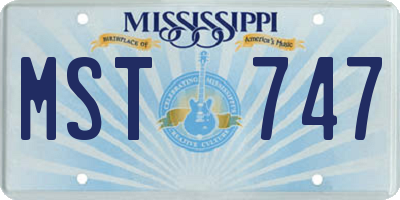 MS license plate MST747