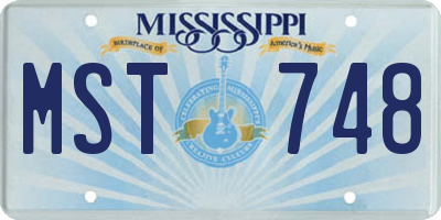 MS license plate MST748