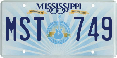 MS license plate MST749