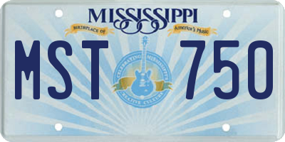 MS license plate MST750