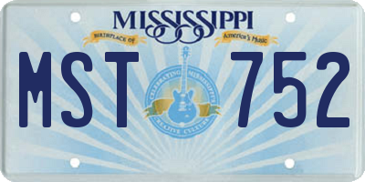 MS license plate MST752
