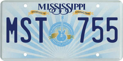 MS license plate MST755