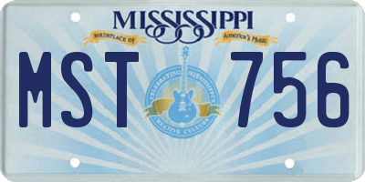 MS license plate MST756