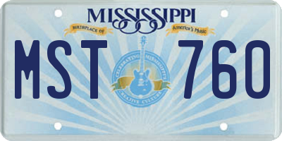 MS license plate MST760
