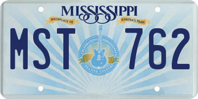 MS license plate MST762