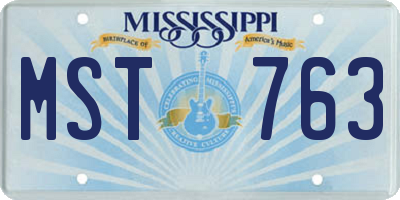 MS license plate MST763