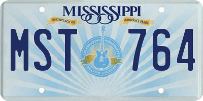 MS license plate MST764