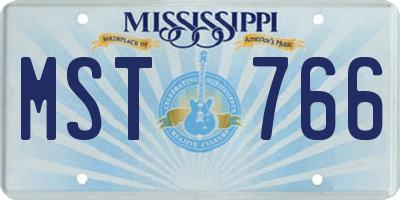 MS license plate MST766