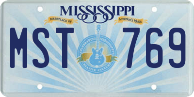 MS license plate MST769