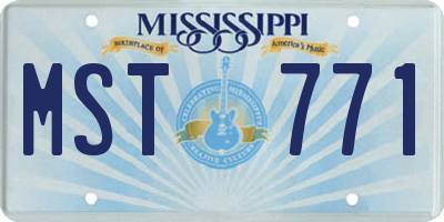 MS license plate MST771