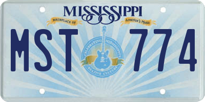 MS license plate MST774
