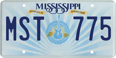 MS license plate MST775