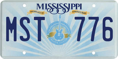 MS license plate MST776