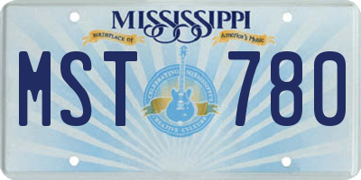 MS license plate MST780