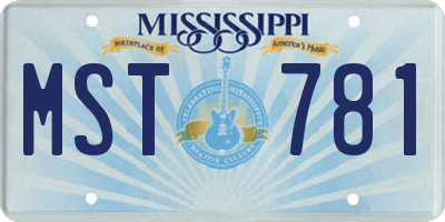 MS license plate MST781
