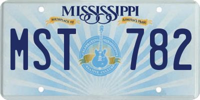 MS license plate MST782