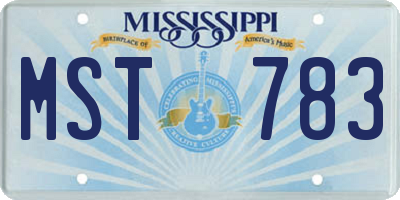 MS license plate MST783