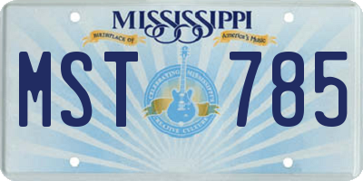 MS license plate MST785