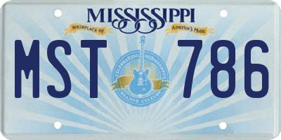 MS license plate MST786