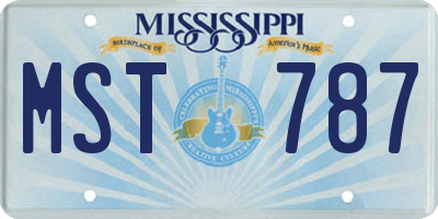 MS license plate MST787