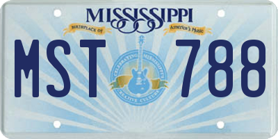 MS license plate MST788