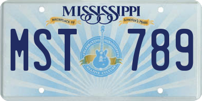 MS license plate MST789