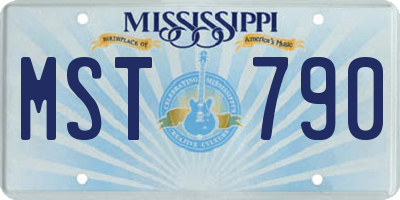 MS license plate MST790